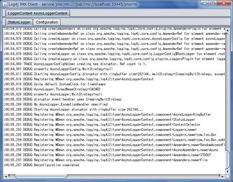 jmx standalone statuslogger